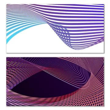 Wavy lines or ribbons. Multicolored striped gradient. Creative unusual back.. Stock Illustration