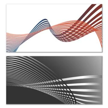 Wavy lines or ribbons. Multicolored striped gradient. Creative unusual back.. Stock Illustration