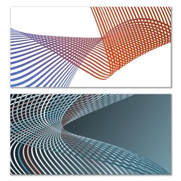Wavy lines or ribbons. Multicolored striped gradient. Creative unusual back.. Stockillustratie