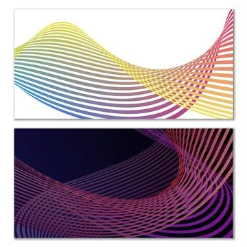 Wavy lines or ribbons. Multicolored striped gradient. Creative unusual back.. Stock Illustration