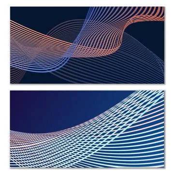 Wavy lines or ribbons. Multicolored striped gradient. Creative unusual back.. Stock Illustration