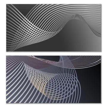 Wavy lines or ribbons. Multicolored striped gradient. Creative unusual back.. Stock Illustration