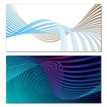 Wavy lines or ribbons. Multicolored striped gradient. Creative unusual back.. Stockillustratie