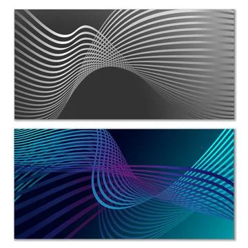 Wavy lines or ribbons. Multicolored striped gradient. Creative unusual back.. Stock Illustration