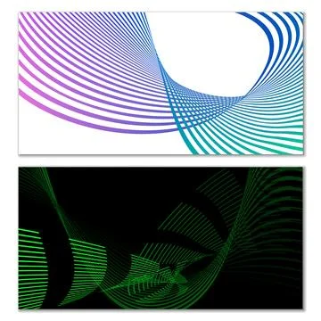Wavy lines or ribbons. Multicolored striped gradient. Creative unusual back.. Illustrazione stock