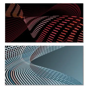 Wavy lines or ribbons. Multicolored striped gradient. Creative unusual back.. Stock Illustration