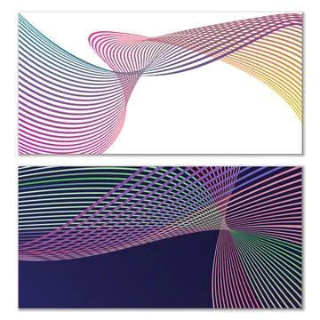 Wavy lines or ribbons. Multicolored striped gradient. Creative unusual back.. Stock Illustration
