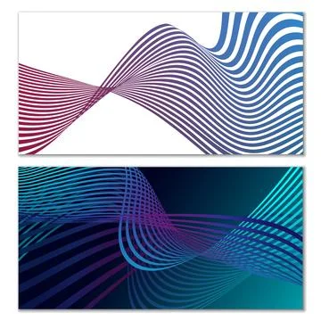 Wavy lines or ribbons. Multicolored striped gradient. Creative unusual back.. Illustration