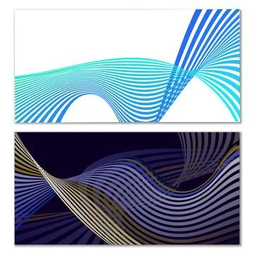 Wavy lines or ribbons. Multicolored striped gradient. Creative unusual back.. Stock Illustration