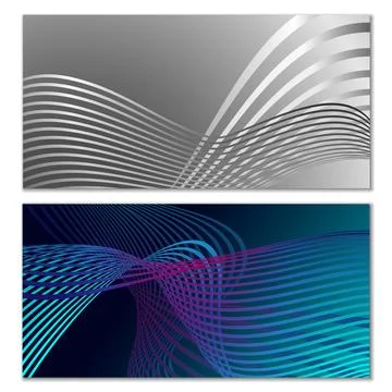 Wavy lines or ribbons. Multicolored striped gradient. Creative unusual back.. Stock Illustration
