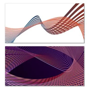 Wavy lines or ribbons. Multicolored striped gradient. Creative unusual back.. Illustration