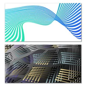 Wavy lines or ribbons. Multicolored striped gradient. Creative unusual back.. Stock Illustration
