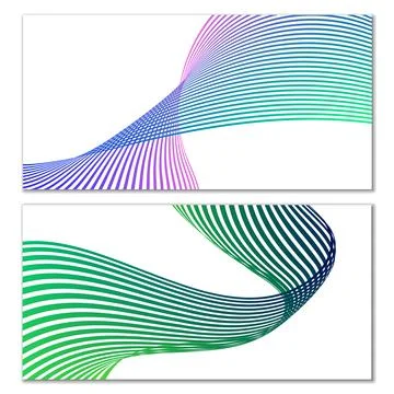 Wavy lines or ribbons on a white background. Installed. Multicolored striped  Stockillustratie