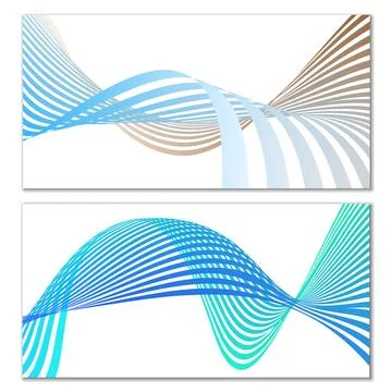 Wavy lines or ribbons on a white background. Installed. Multicolored stripe.. Illustrazione stock