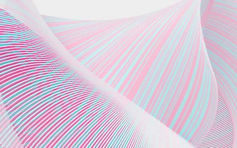 Wavy lines pattern background, curve structure, 3d rendering. Stock Illustration