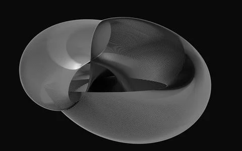 Wavy lines pattern background, curve structure, 3d rendering. イラスト素材