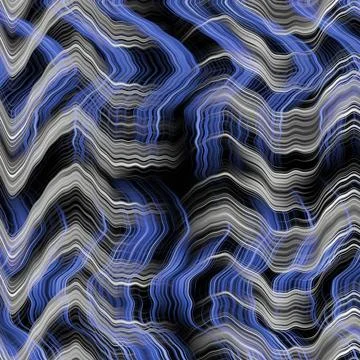 Wavy lines pattern Blue and white wavy lines pattern on a black background... 스톡 사진
