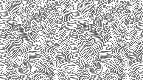 Wavy lines pattern seamless monochrome background abstract curved flowing w.. Stock Illustration