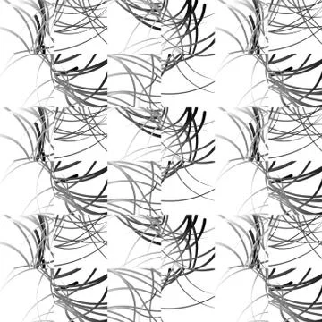 Wavy lines repeatable pattern. Black and white vector background Stock Illustration
