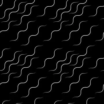 Wavy lines seamless pattern. Abstract monochrome vector background, repeatabl Illustrazione stock