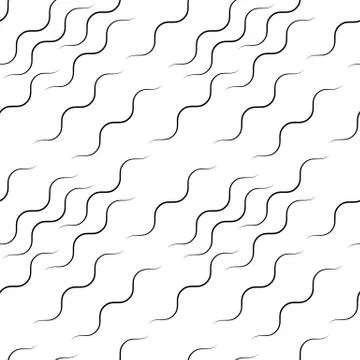 Wavy lines seamless pattern. Abstract monochrome vector background, repeatabl 스톡 일러스트
