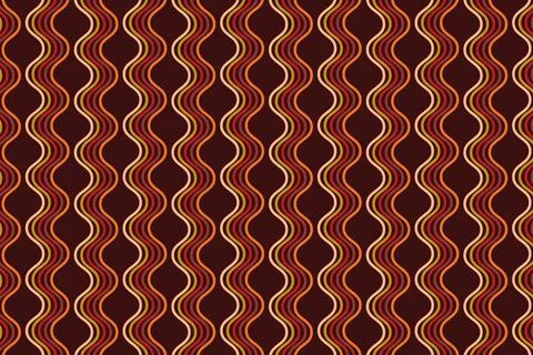 Wavy lines seamless pattern background in warm earthy colors Stock Illustration