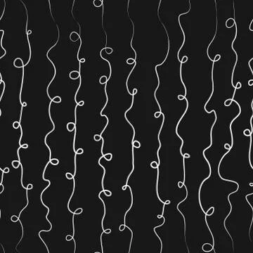 Wavy lines seamless pattern with loops. Hand drawn vector illustration for yo Illustrazione stock