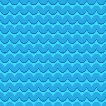 Wavy lines seamless repeatable pattern in aqua, blue colors Illustrazione stock