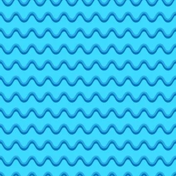 Wavy lines seamless repeatable pattern in aqua, blue colors Illustrazione stock