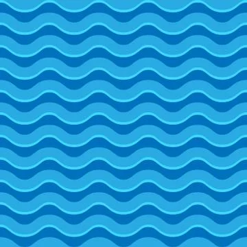 Wavy lines seamless repeatable pattern in aqua, blue colors Illustrazione stock