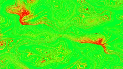 Wavy lines, turning light on green screen, abstract background of topographic Stock Footage 136988736