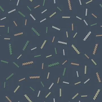 Wavy lines vector illustration. geometric seamless pattern with green yellow Illustrazione stock
