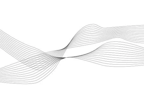 Wavy lines, wave stripe. Vector illustration. Stylized line art background. Stock Illustration