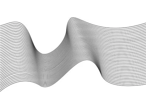Wavy lines, wave stripe. Vector illustration. Stylized line art background. Stock Illustration
