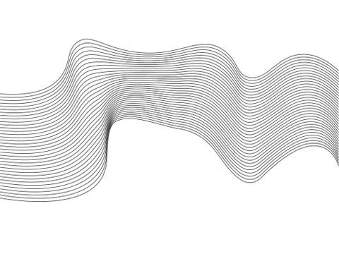 Wavy lines, wave stripe. Vector illustration. Stylized line art background. Stock Illustration