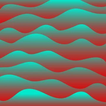 Wavy liquid background with gradient. Red and green. Vector illustration. Illustrazione stock