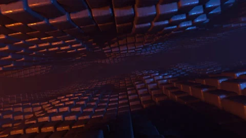 Wavy loopable tunnel with infinite square dimension Video stock 203879915