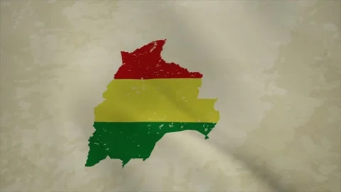 Wavy Map of BOLIVIA with Flag in Body Isolated on Vintage Background 스톡 동영상 326633024