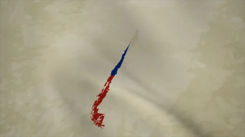 Wavy Map of CHILE with Flag in Body Isolated on Vintage Background Video stock 326632954