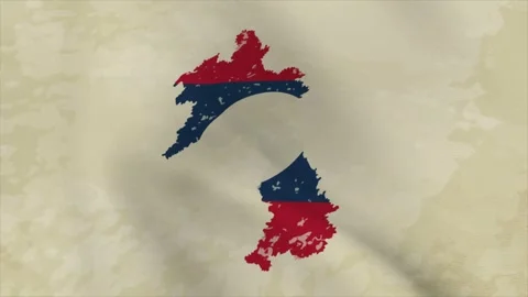 Wavy Map of LAOS with Flag in Body Isolated on Vintage Background 스톡 동영상 326633741