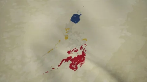 Wavy Map of PHILIPPINES with Flag in Body Isolated on Vintage Background 스톡 동영상 326633659