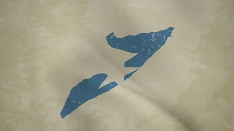 Wavy Map of SOMALIA with Flag in Body Isolated on Vintage Background Video stock 326632140