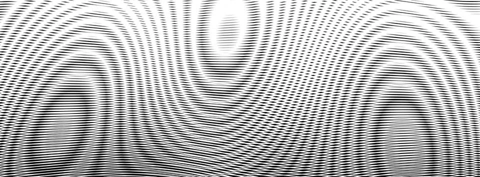 Wavy moire effect abstract horizontal background with lines blending. Stock Illustration