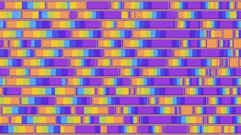 Wavy motion pattern of colored stripes. 3d rendering loop animation HD Video stock 210385819