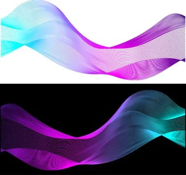 Wavy multicolor abstract line stripes. Abstract wave element for design. Di.. Stock Illustration
