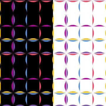 Wavy multicolor check grid seamless pattern. Geometric zigzag colorful line Illustrazione stock
