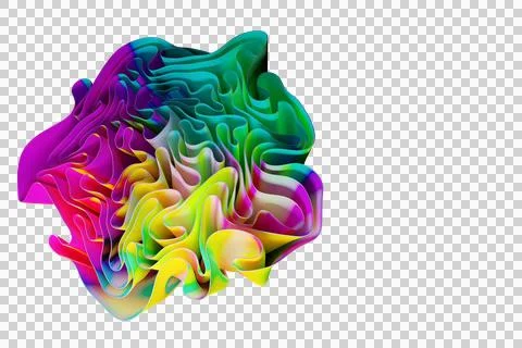 Wavy multicolored frill layers isolated on background. Illustrazione stock