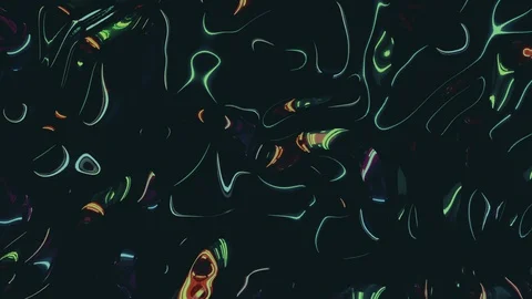 Wavy multicolored iridescent surface with ripples. Trendy vibrant texture Stock Footage 128324351