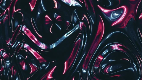 Wavy multicolored iridescent surface with ripples. Trendy vibrant texture Stock Footage 129283158