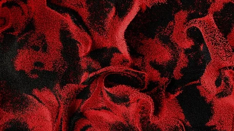 Wavy multicolored particles of liquid turbulent flow. Swirly mixing, morphing Stock Footage 128461439